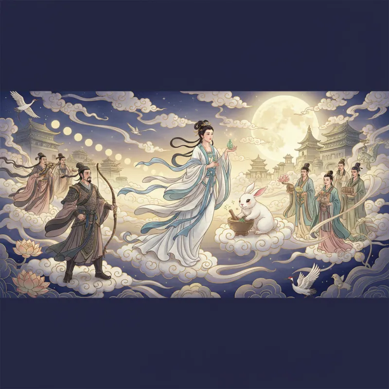 The Mythology of the Mid-Autumn Festival: Chang'e, Hou Yi, and the Moon Rabbit